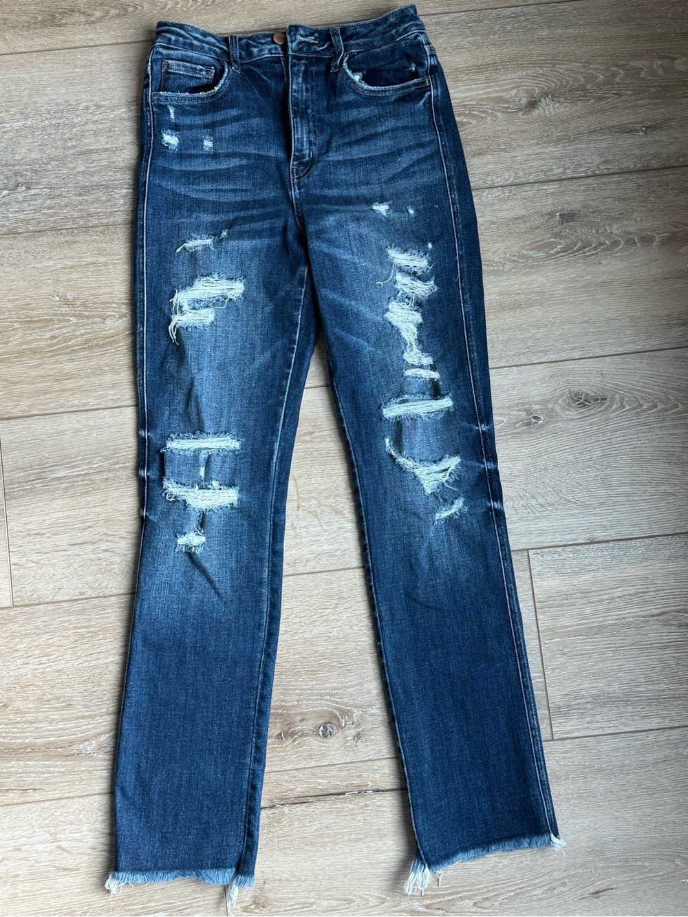Flying Monkey Ultra High Rise Straight Jeans Size 26 Distressed
